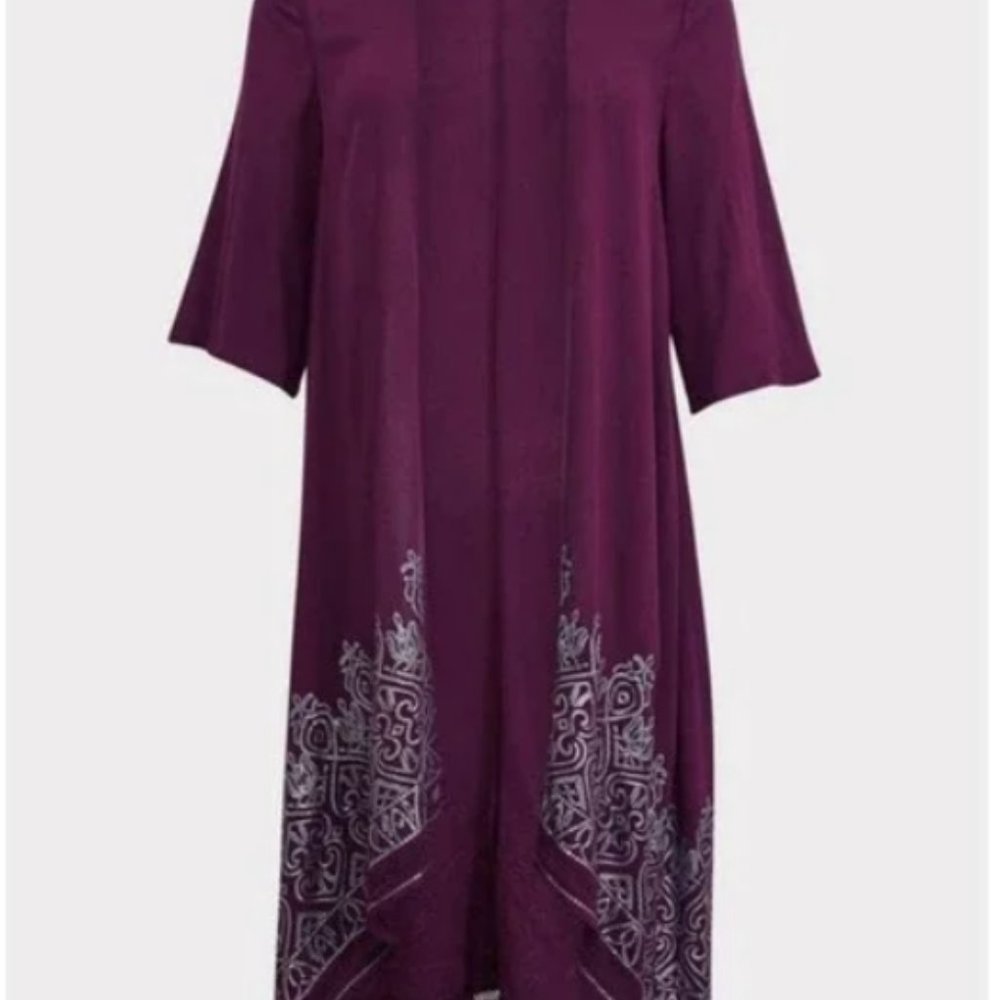 Size 3/4 | Torrid Burgundy Crepe Sequin Kimono